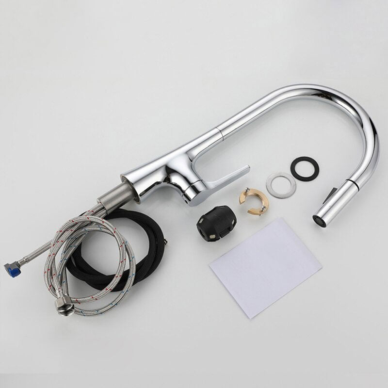 Modern Chrome High-Arc Kitchen Faucet with Pull-Down