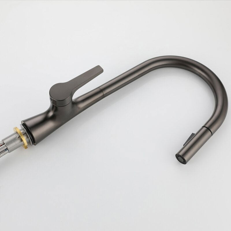 Gunmetal Grey High-Arc Kitchen Faucet Pull-Down