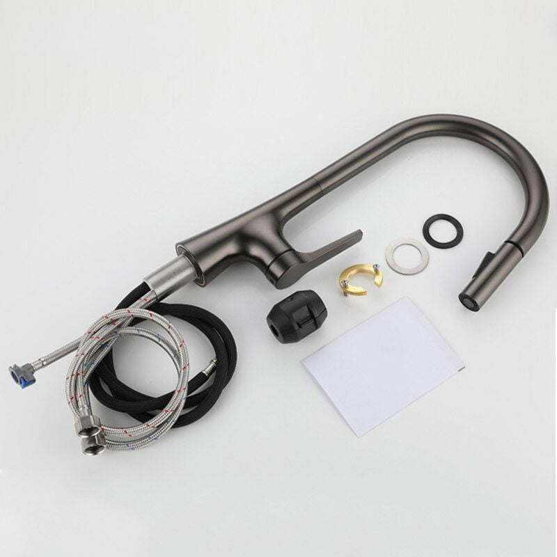 Gunmetal Grey High-Arc Kitchen Faucet Pull-Down
