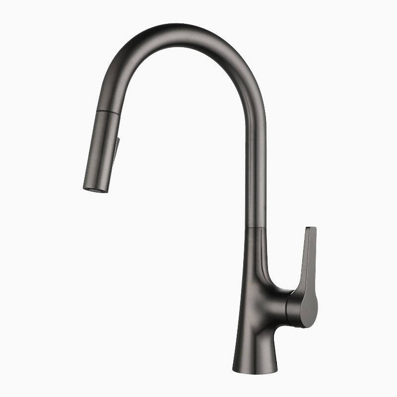 Gunmetal Grey High-Arc Kitchen Faucet Pull-Down