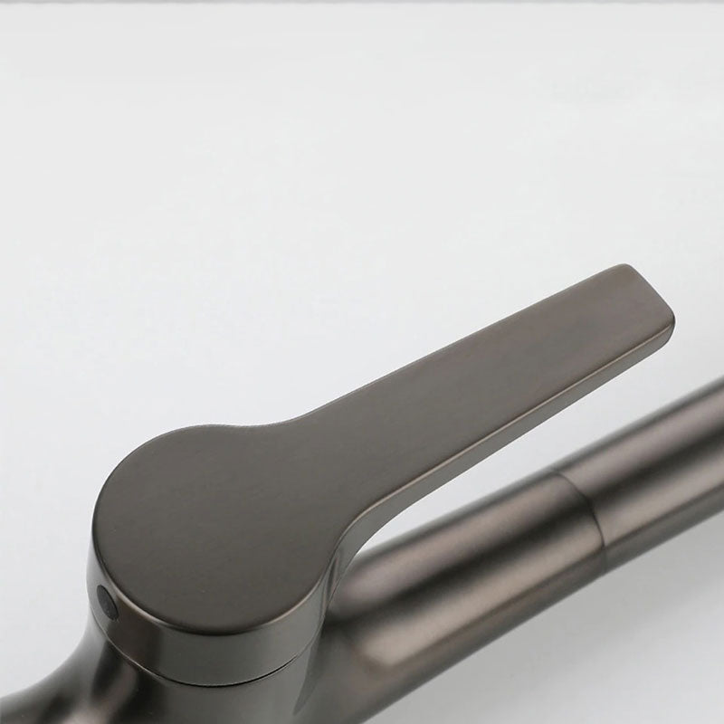Gunmetal Grey High-Arc Kitchen Faucet Pull-Down