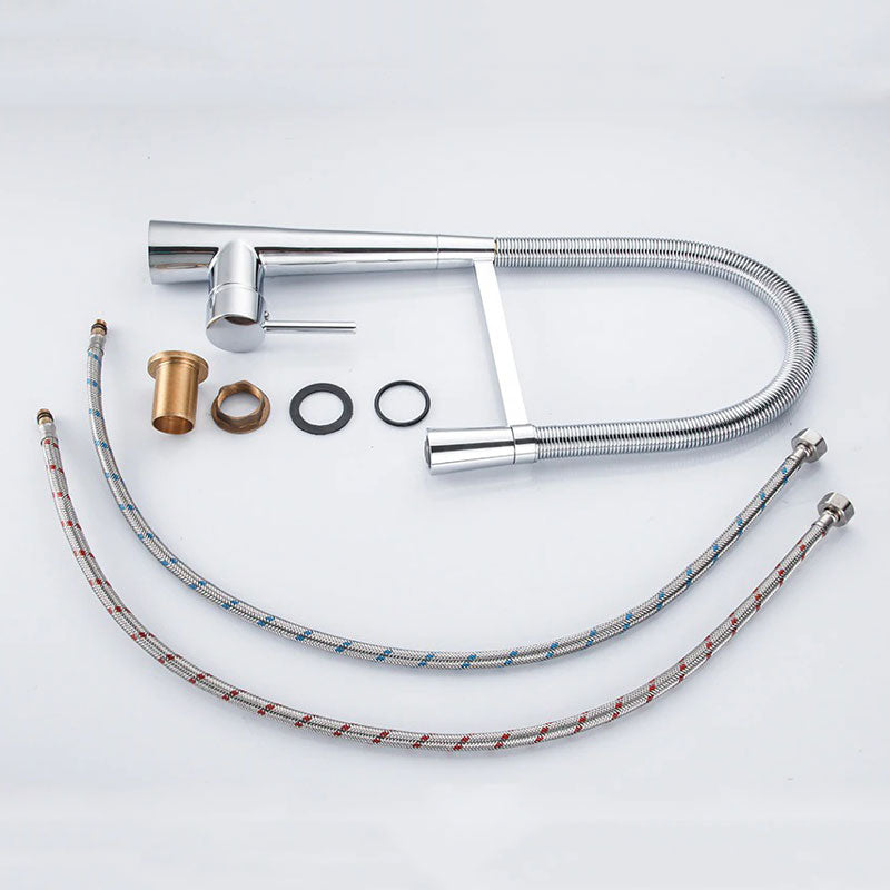 Modern Chrome Spring Coil Kitchen Faucet