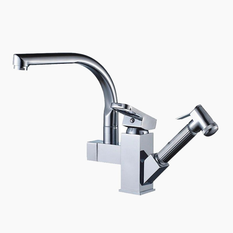 Modern Chrome Kitchen Faucet with Side Spray
