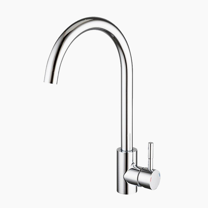 Sleek Chrome Gooseneck Kitchen Faucet