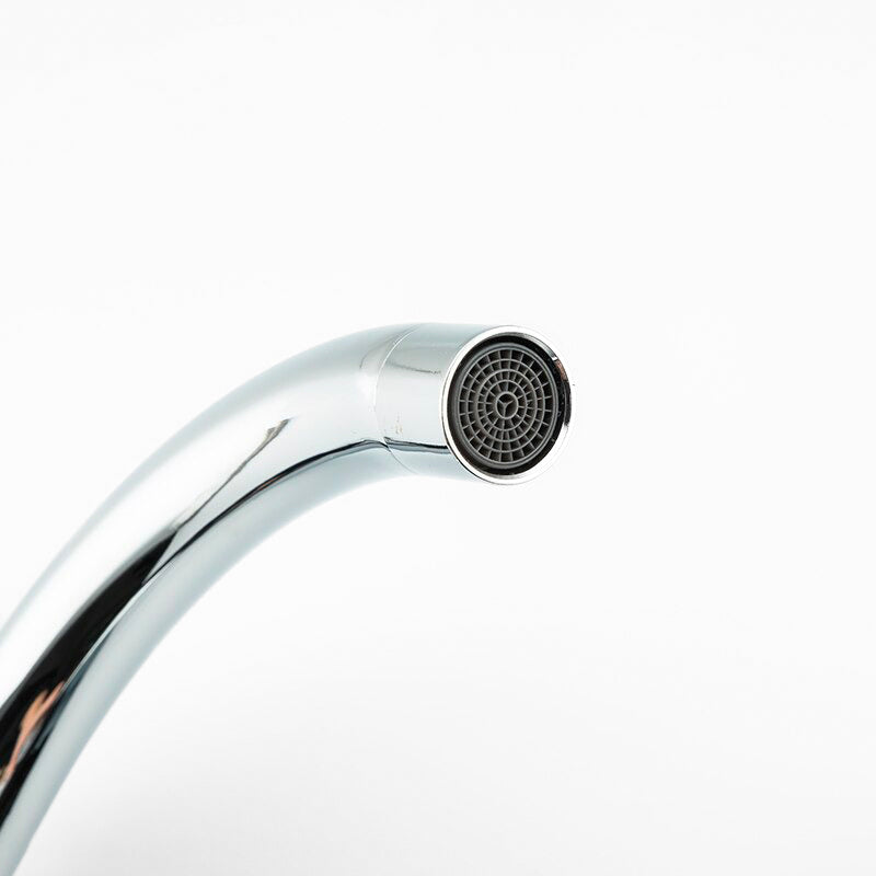 Sleek Chrome Gooseneck Kitchen Faucet