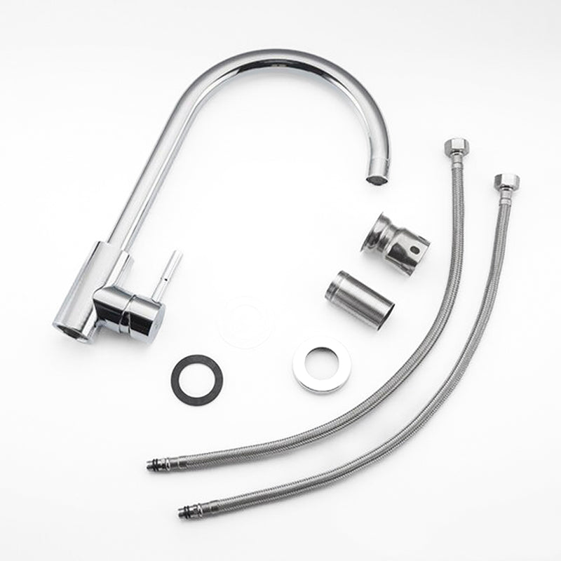 Sleek Chrome Gooseneck Kitchen Faucet