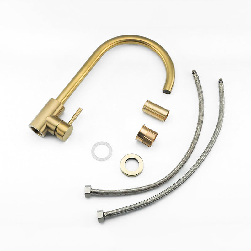 Brushed Gold High Arc Kitchen Faucet