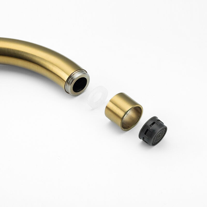 Brushed Gold Modern High Arc Kitchen Faucet