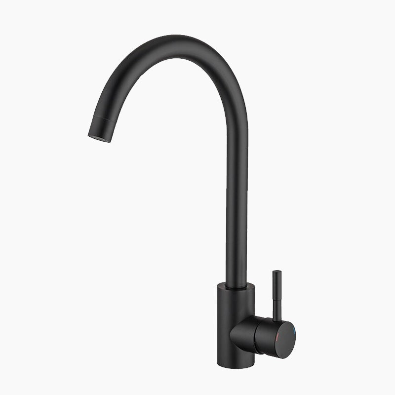Modern Matte Black Single Handle Gooseneck Faucet