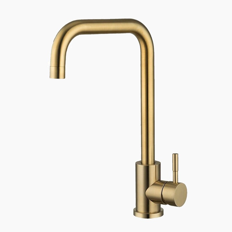 Brushed Gold Modern High Arc Kitchen Faucet
