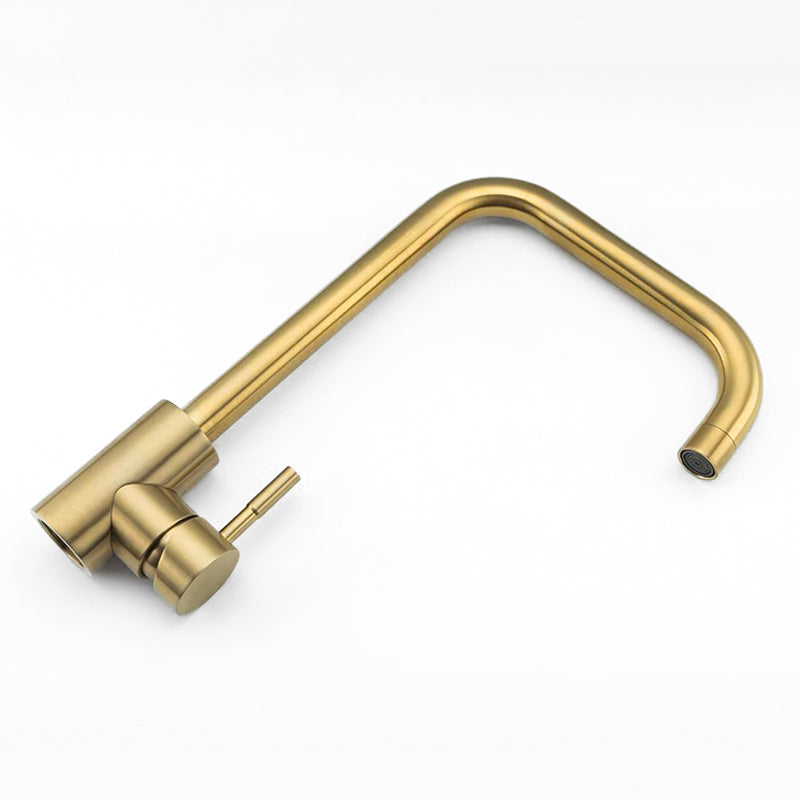 Brushed Gold Modern High Arc Kitchen Faucet