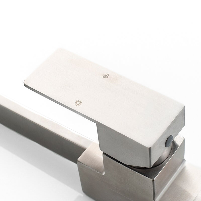 Modern Square Brushed Nickel Single Handle Faucet