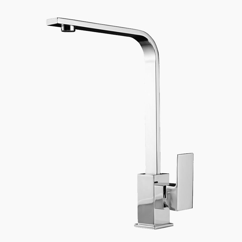 Modern Square Chrome Single Lever Kitchen Faucet