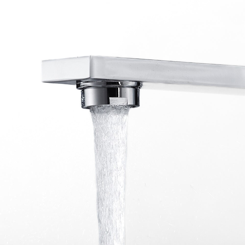 Modern Square Chrome Single Lever Kitchen Faucet