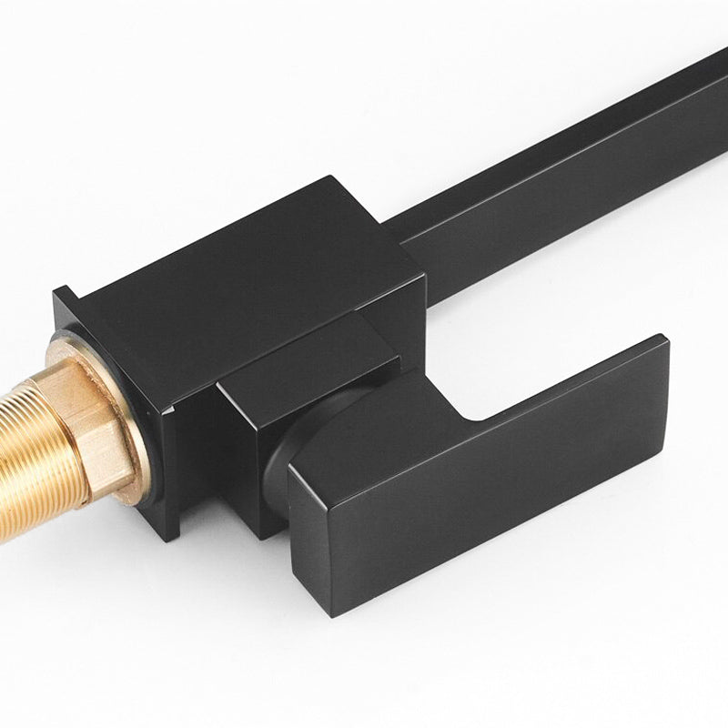 Modern Square Matte Black High-Arc Kitchen Faucet