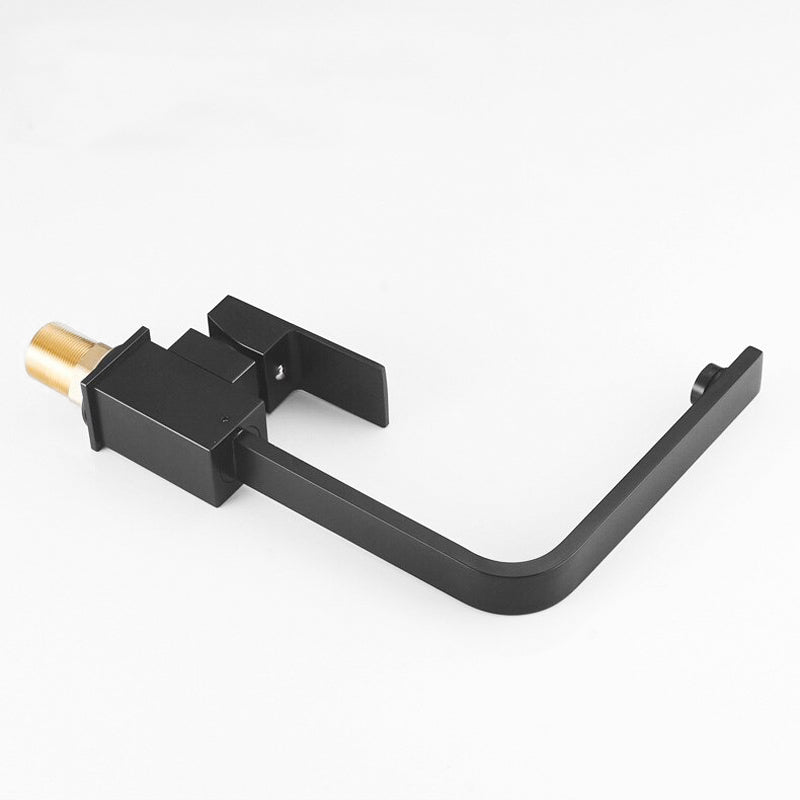 Modern Square Matte Black High-Arc Kitchen Faucet