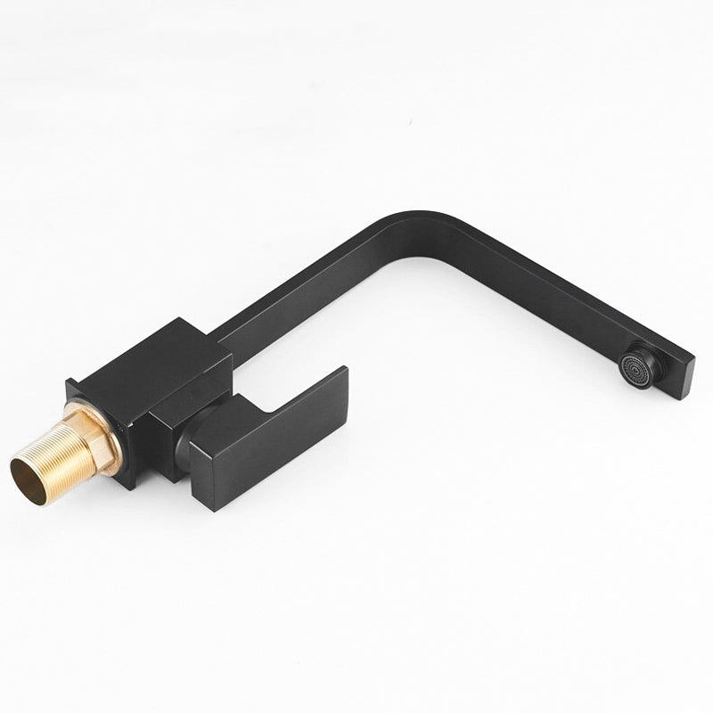 Modern Square Matte Black High-Arc Kitchen Faucet