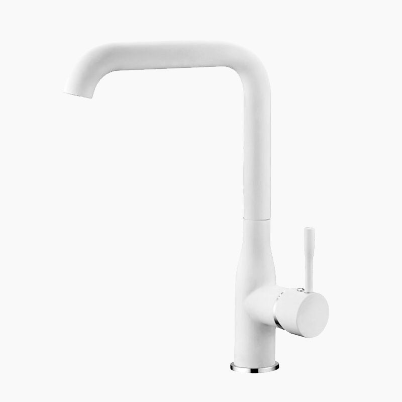 Matte White High-Arc Square Gooseneck Faucet