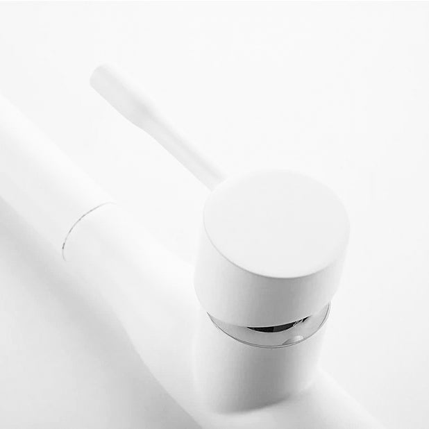 Matte White High-Arc Square Gooseneck Faucet