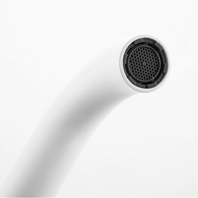 Matte White High-Arc Square Gooseneck Faucet
