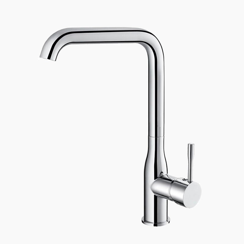 Modern Chrome Kitchen Faucet with Square Spout