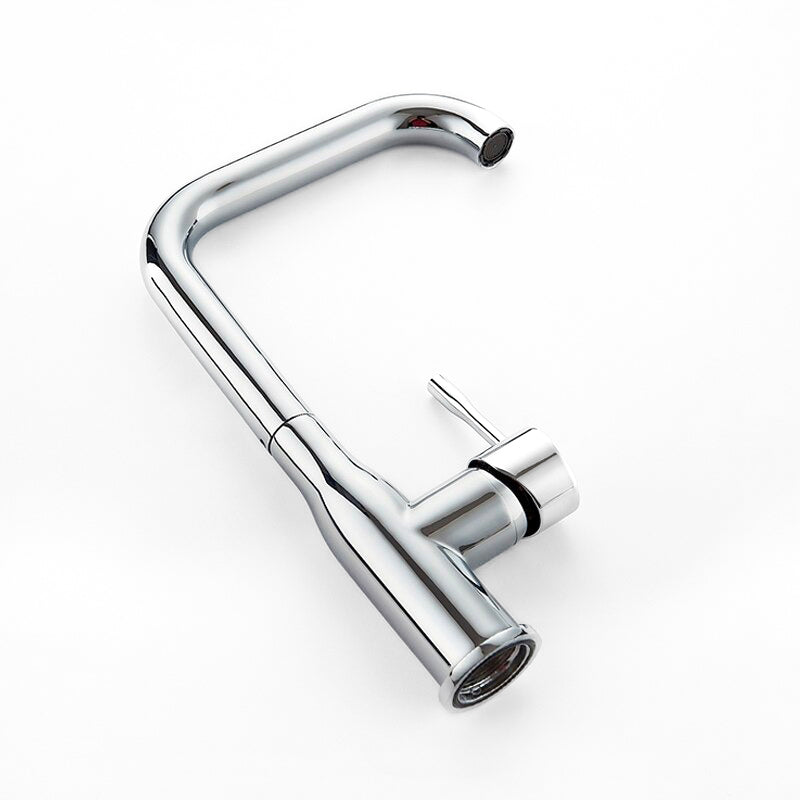 Modern Chrome Kitchen Faucet with Square Spout
