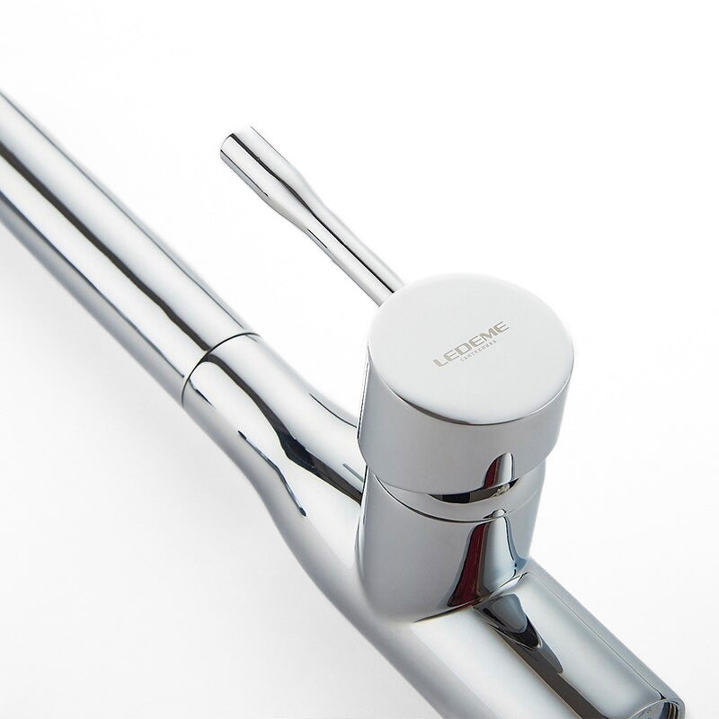 Modern Chrome Kitchen Faucet with Square Spout