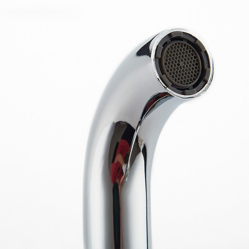 Modern Chrome Kitchen Faucet with Square Spout