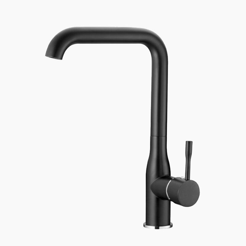 Modern Matte Black Kitchen Faucet with High Arc Spout