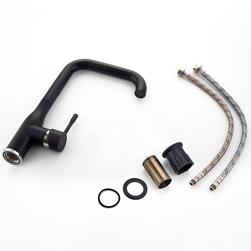 Modern Matte Black Kitchen Faucet with High Arc Spout