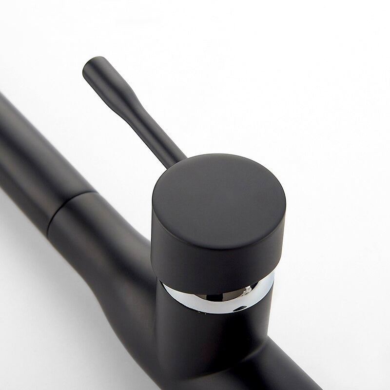 Modern Matte Black Kitchen Faucet with High Arc Spout