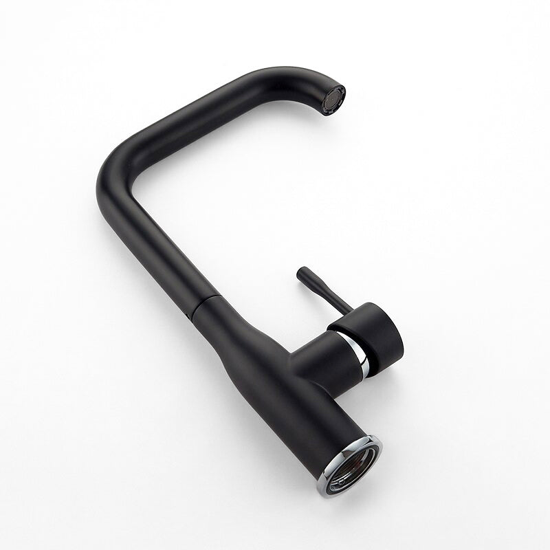 Modern Matte Black Kitchen Faucet with High Arc Spout