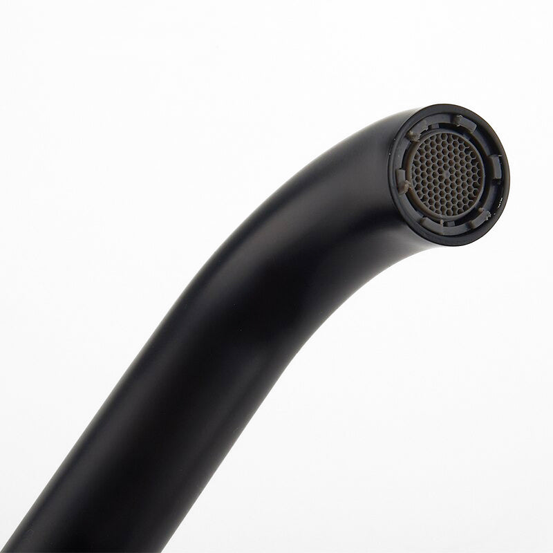 Modern Matte Black Kitchen Faucet with High Arc Spout
