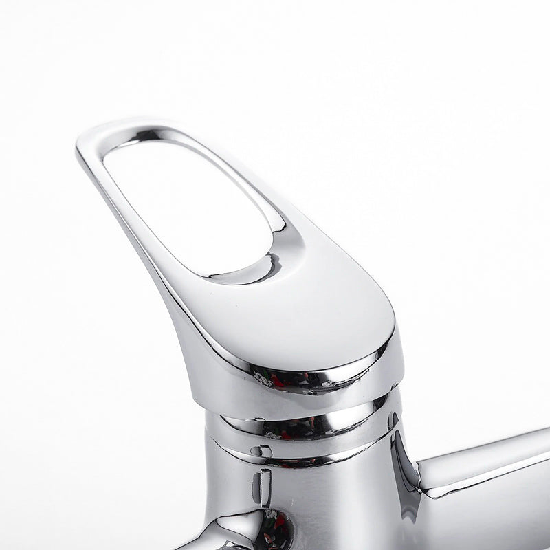 Wall-Mounted Chrome Single-Handle Kitchen Faucet
