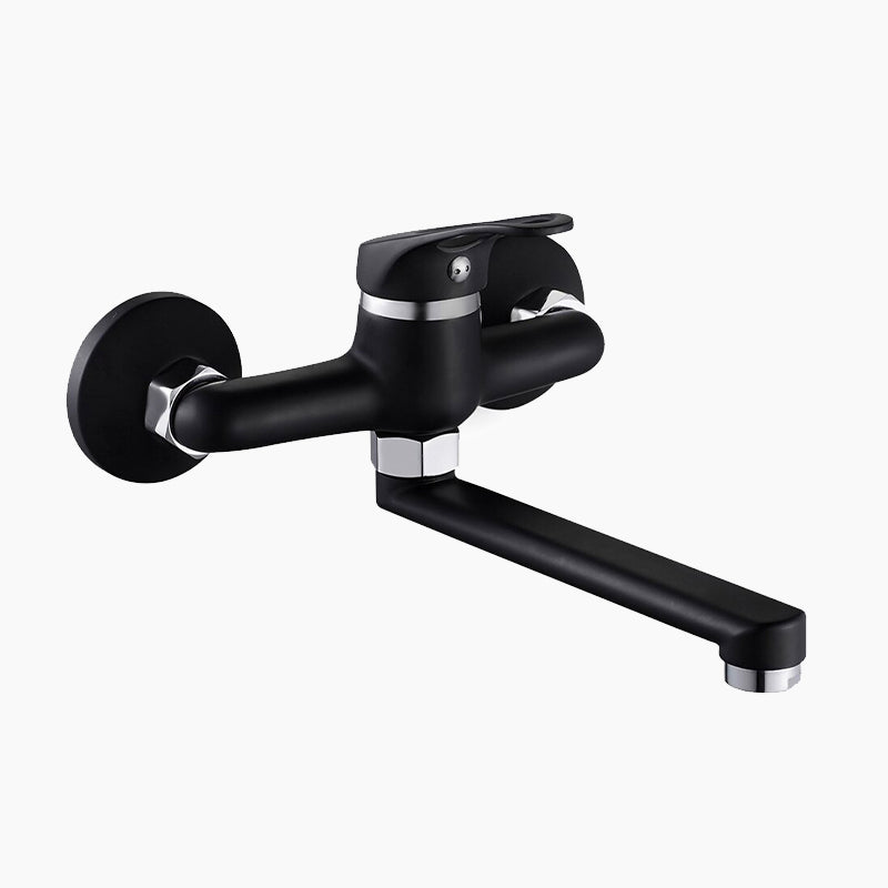 Matte Black Wall-Mounted Single Lever Faucet