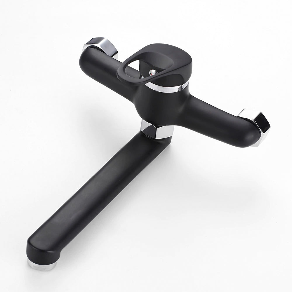 Matte Black Wall-Mounted Single Lever Faucet