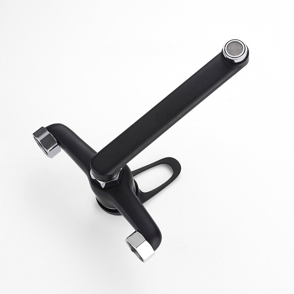 Matte Black Wall-Mounted Single Lever Faucet