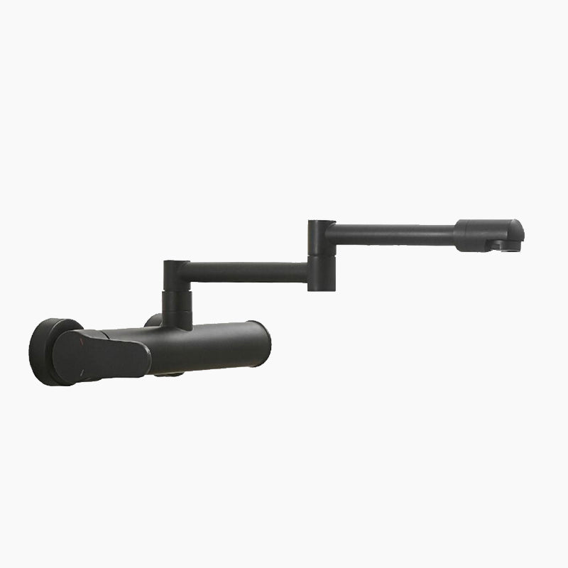 Modern Matte Black Wall Mounted Folding Pot Filler Faucet