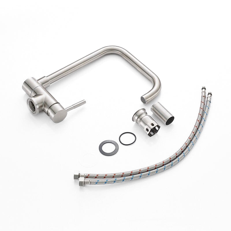 Brushed Stainless Steel Foldable Kitchen Faucet