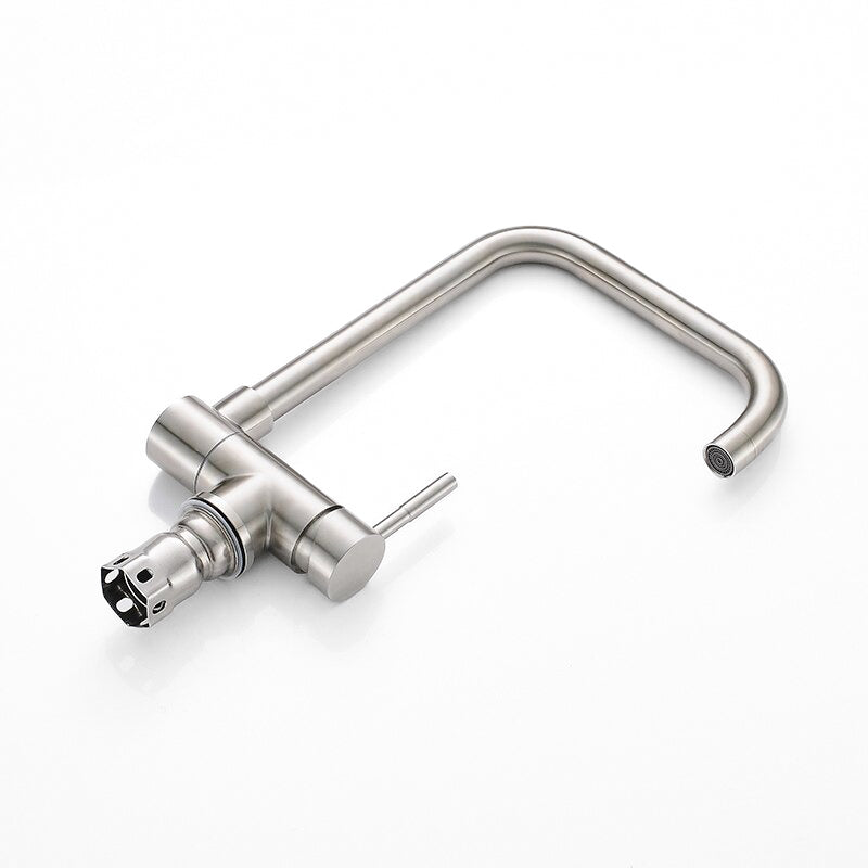 Brushed Stainless Steel Foldable Kitchen Faucet