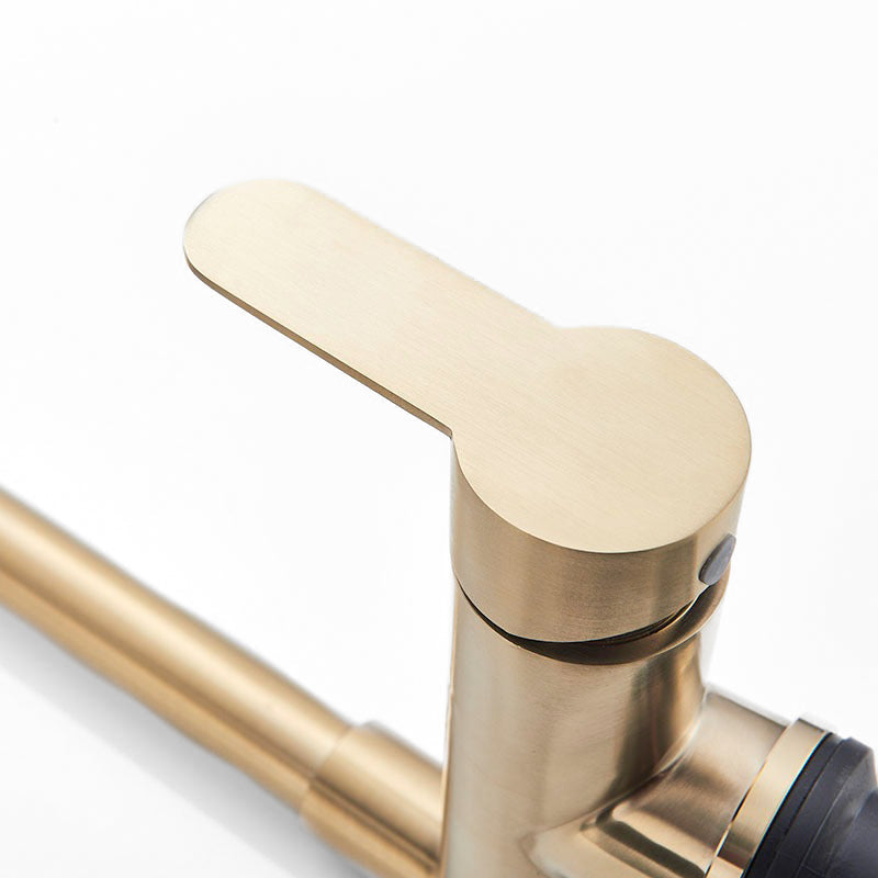 Modern Matte Gold Kitchen Faucet with Square Spout