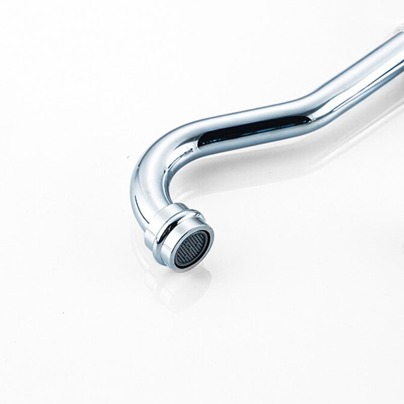 Retro Chrome Kitchen Faucet with Porcelain Handle