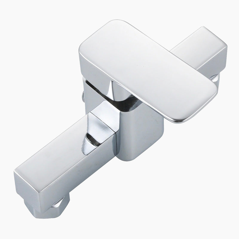 Square Chrome Shower Mixer with Lever Handle