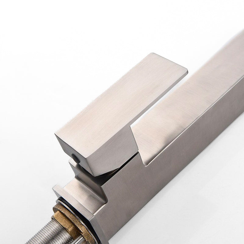 Modern Brushed Stainless Steel Square Kitchen Faucet