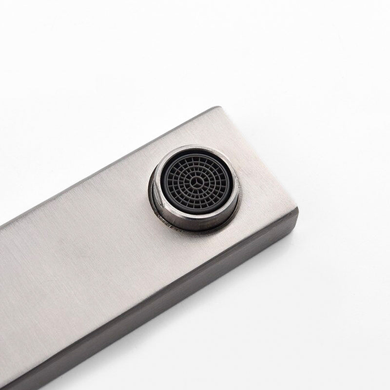 Modern Brushed Stainless Steel Square Kitchen Faucet