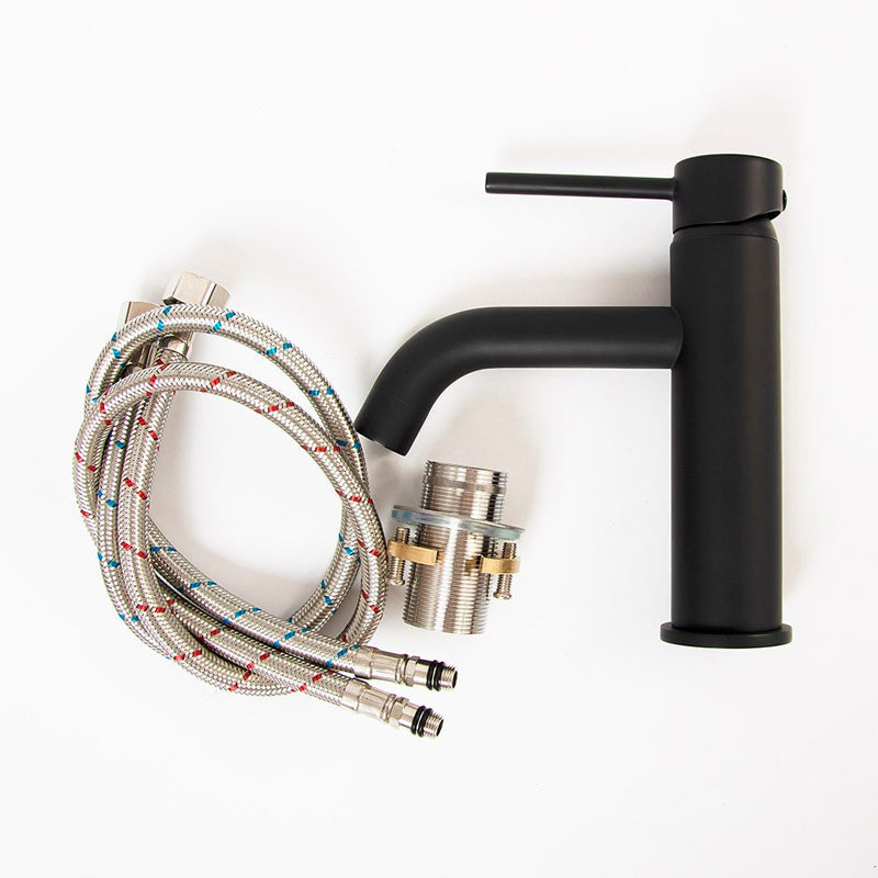 Modern Matte Black Single Lever Basin Faucet