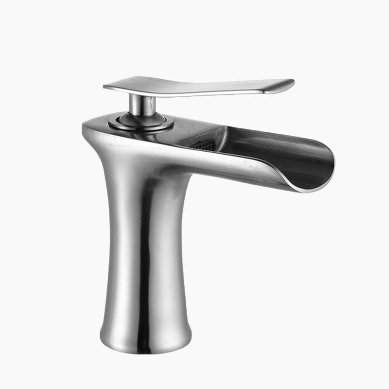 Brushed Nickel Single Lever Waterfall Faucet