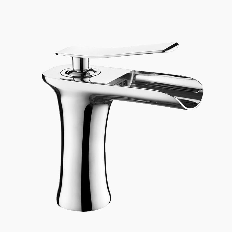 Modern Single Handle Chrome Waterfall Faucet