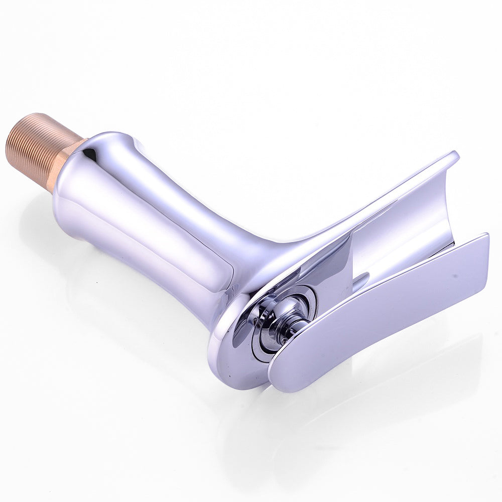 Modern Single Handle Chrome Waterfall Faucet