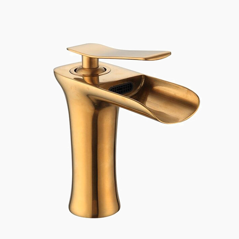 Brushed Gold Waterfall Basin Faucet
